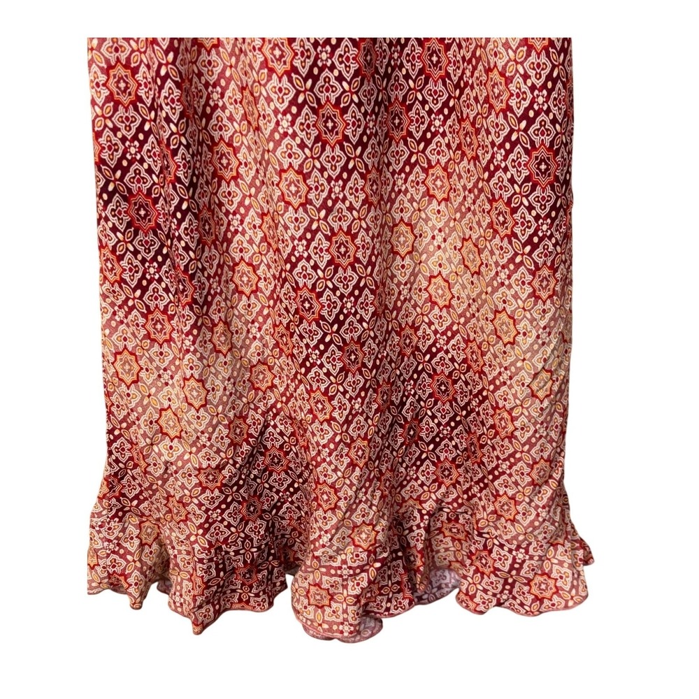 Rampage Geometric Medallion Print Ruffle Slip Dress Midi Small, grunge, indie - Picture 3 of 6
